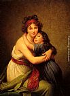 Elisabeth Louise Vigee-le Brun Canvas Paintings - Madame Vigee-Le Brun et sa fille